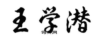 胡問遂王學潛行書個性簽名怎么寫