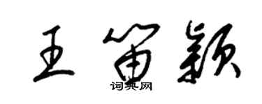 梁錦英王笛穎草書個性簽名怎么寫