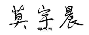 曾慶福莫宇晨行書個性簽名怎么寫