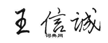 駱恆光王信誠行書個性簽名怎么寫