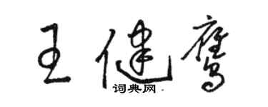 駱恆光王健鷹草書個性簽名怎么寫