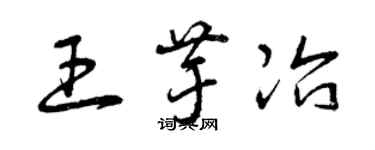 曾慶福王芋冶草書個性簽名怎么寫