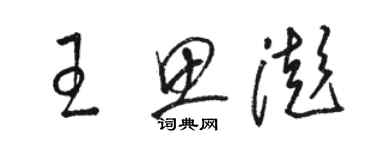 駱恆光王思澎草書個性簽名怎么寫