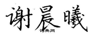 丁謙謝晨曦楷書個性簽名怎么寫