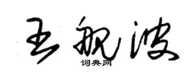 朱錫榮王艦波草書個性簽名怎么寫