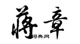 胡問遂蔣章行書個性簽名怎么寫