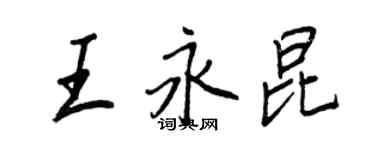 王正良王永昆行書個性簽名怎么寫