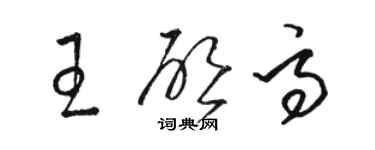 駱恆光王啟高草書個性簽名怎么寫