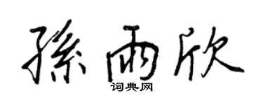王正良孫雨欣行書個性簽名怎么寫