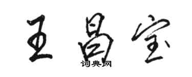 駱恆光王昌寶行書個性簽名怎么寫