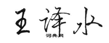 駱恆光王譯水行書個性簽名怎么寫