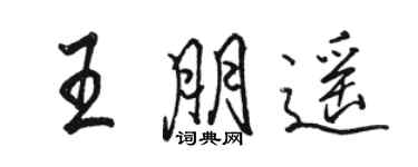 駱恆光王朋遙行書個性簽名怎么寫