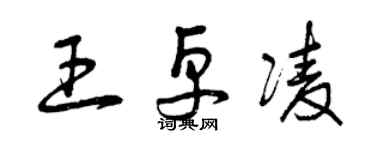 曾慶福王卓凌草書個性簽名怎么寫