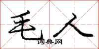 龐中華毛人行書怎么寫
