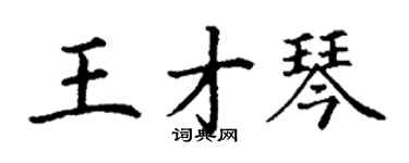 丁謙王才琴楷書個性簽名怎么寫