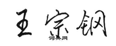 駱恆光王宗鋼行書個性簽名怎么寫