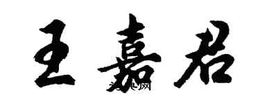 胡問遂王嘉君行書個性簽名怎么寫