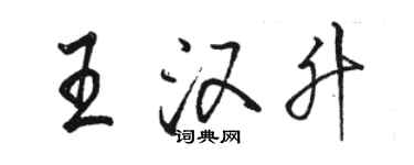 駱恆光王漢升行書個性簽名怎么寫