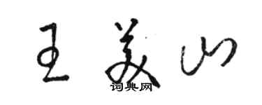 駱恆光王美山草書個性簽名怎么寫