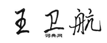 駱恆光王衛航行書個性簽名怎么寫