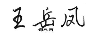 駱恆光王岳鳳行書個性簽名怎么寫