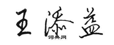 駱恆光王添益行書個性簽名怎么寫