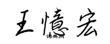 王正良王憶宏行書個性簽名怎么寫