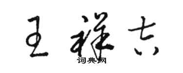 駱恆光王祥吉草書個性簽名怎么寫