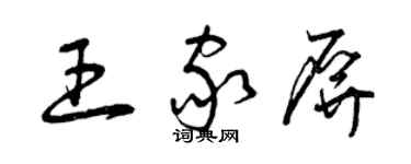 曾慶福王家屏草書個性簽名怎么寫