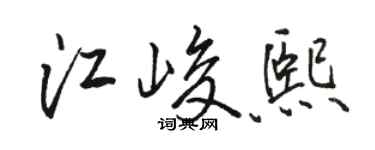 駱恆光江峻熙行書個性簽名怎么寫