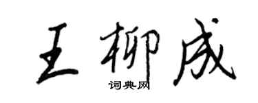 王正良王柳成行書個性簽名怎么寫