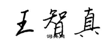王正良王智真行書個性簽名怎么寫