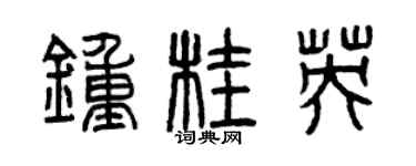 曾慶福鍾桂英篆書個性簽名怎么寫