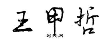 曾慶福王甲哲行書個性簽名怎么寫