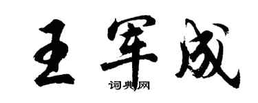 胡問遂王軍成行書個性簽名怎么寫
