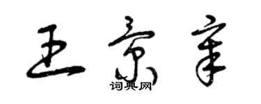 曾慶福王景章草書個性簽名怎么寫