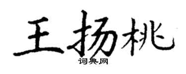 丁謙王揚桃楷書個性簽名怎么寫