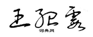 曾慶福王紀霞草書個性簽名怎么寫