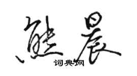 駱恆光熊晨行書個性簽名怎么寫