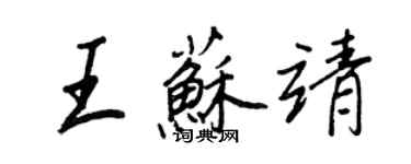 王正良王蘇靖行書個性簽名怎么寫