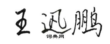 駱恆光王迅鵬行書個性簽名怎么寫