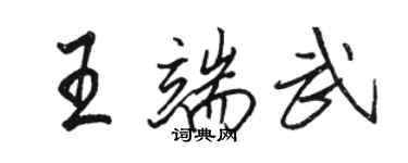 駱恆光王端武行書個性簽名怎么寫