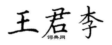 丁謙王君李楷書個性簽名怎么寫
