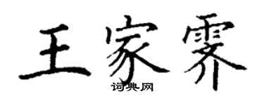 丁謙王家霽楷書個性簽名怎么寫