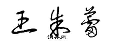 曾慶福王朱蕾草書個性簽名怎么寫