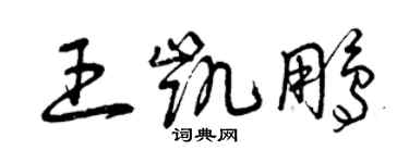 曾慶福王凱鵬草書個性簽名怎么寫