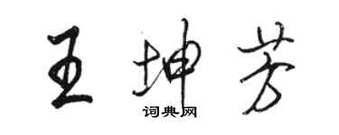 駱恆光王坤芳行書個性簽名怎么寫