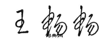 駱恆光王暢暢草書個性簽名怎么寫