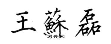 何伯昌王蘇磊楷書個性簽名怎么寫