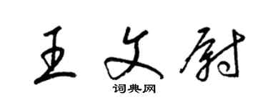 梁錦英王文尉草書個性簽名怎么寫